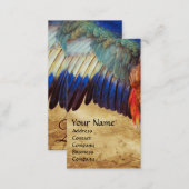 WING FEATHERS OF A ROLLER ANTIQUE PARCHMENT BUSINESS CARD (Front/Back)