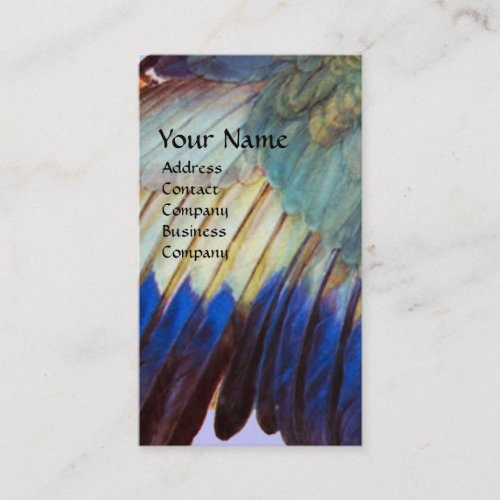 WING FEATHERS OF A ROLLER ANTIQUE PARCHMENT Pearl Business Card