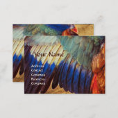 WING FEATHERS OF A ROLLER  ON  ANTIQUE PARCHMENT BUSINESS CARD (Front/Back)