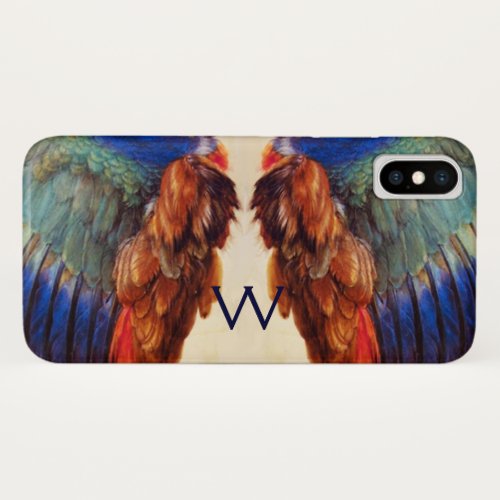 WING FEATHERS OF AN EUROPEAN ROLLER MONOGRAM iPhone X CASE