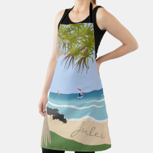 Wing Foil Surfers Pandanus Tree at Beach add Name Apron