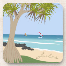 Wing Foil Surfers Pandanus Tree at Beach add Name
