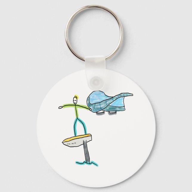 Wing Foiling Stickman Keychain (Front)