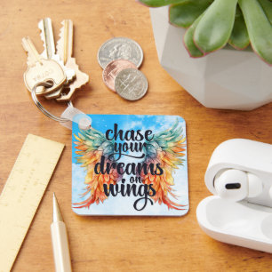 Wing Inspirational Quote Keychain