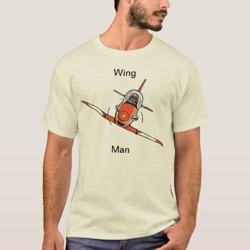 Wing Man Funny Aviation Cartoon Shirt