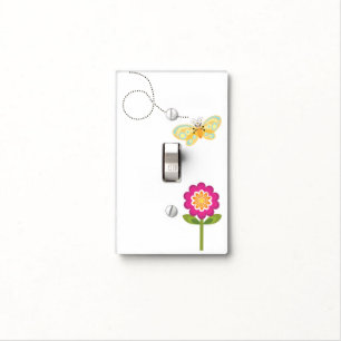 Wing-Nutz™_Butterfly (Beatrice)_flower alighting Light Switch Cover