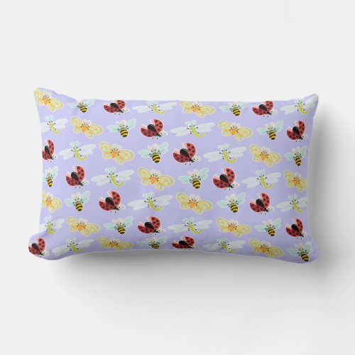 Wing_Nutz_Fluttering Buddies_pattern_lavender Lumbar Pillow