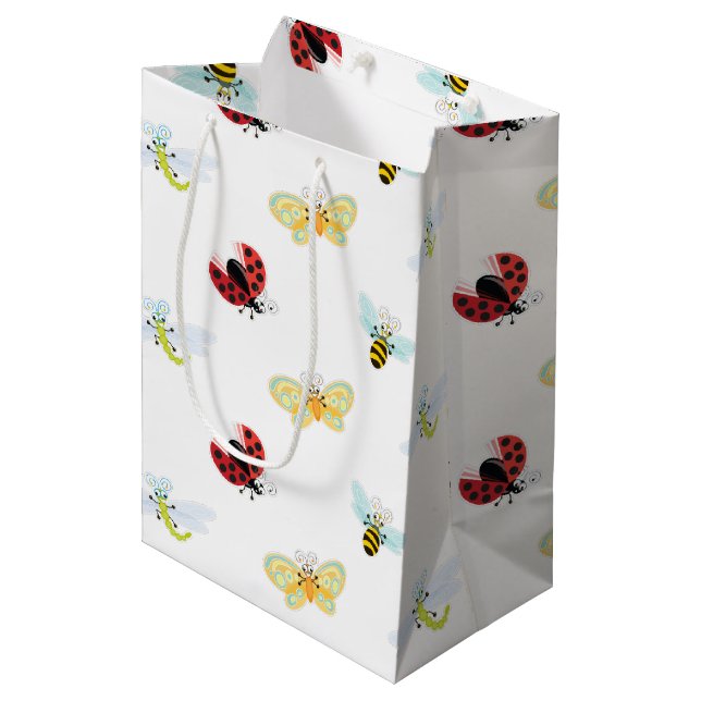 Wing-Nutz™_Fluttering Buddies_pattern Medium Gift Bag (Front Angled)