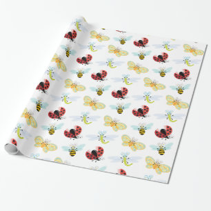 Wing-Nutz™_Fluttering Buddies_pattern_party time Wrapping Paper