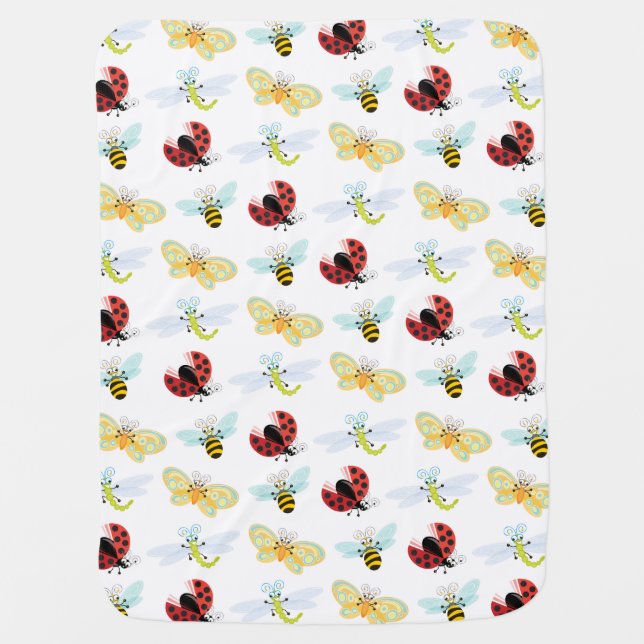Wing-Nutz™_Fluttering Buddies_pattern_sweet & cute Swaddle Blanket (Front)
