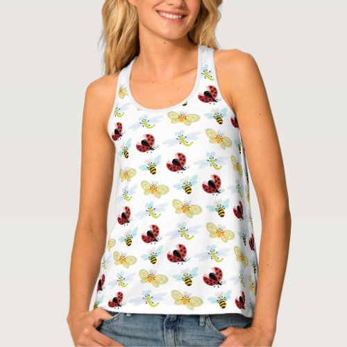 Wing_Nutz_Fluttering Buddies pattern_whimsical Tank Top