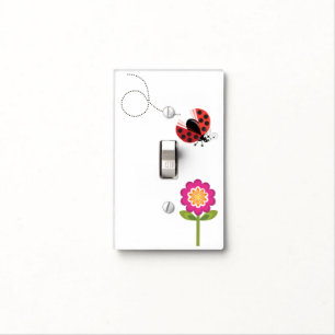 Wing-Nutz™_Ladybug (Dotty)_ flower alighting Light Switch Cover