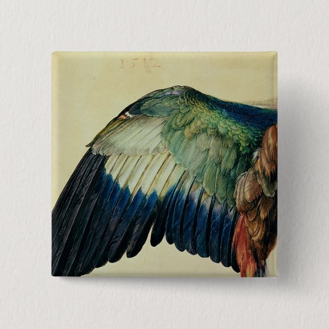 Wing of a Blue Roller, 1512 Pinback Button (Front)