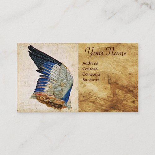 WING OF A ROLLER  ON  ANTIQUE PARCHMENT  Monogram Business Card