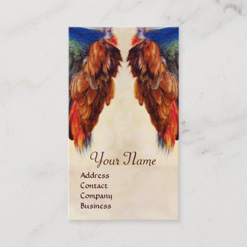 WING OF A ROLLER  ON  ANTIQUE PARCHMENT  Monogram Business Card