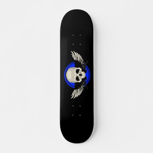 Wing Skull _ BLUE Skateboard