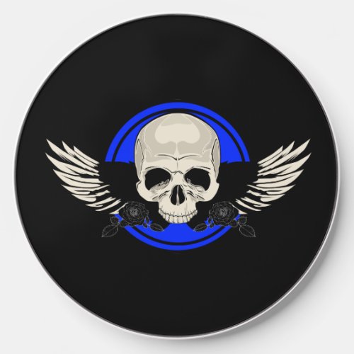 Wing Skull _ Blue Wireless Charger