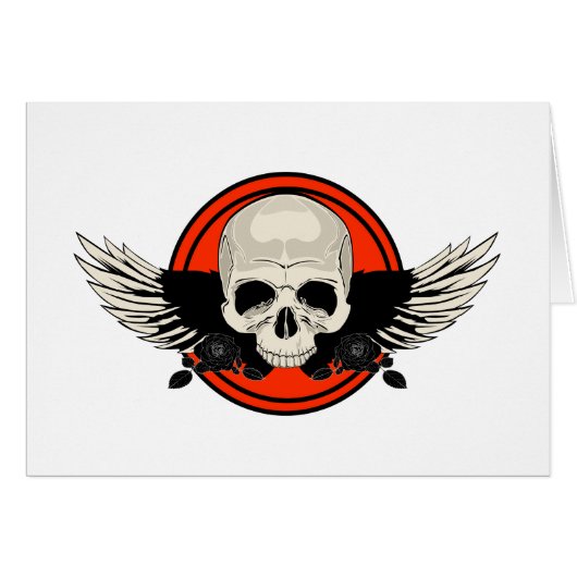 Wing Skull - ORANGE (Front Horizontal)