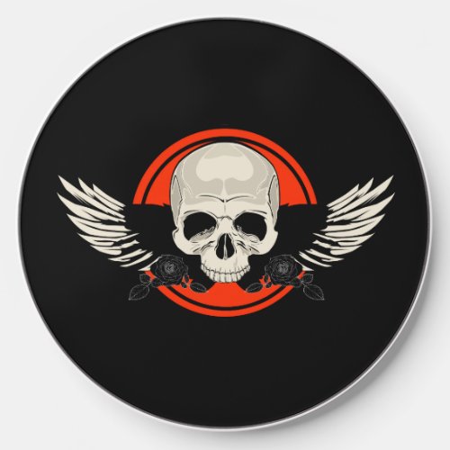 Wing Skull _ Orange Wireless Charger