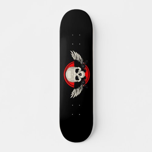 Wing Skull _ RED Skateboard