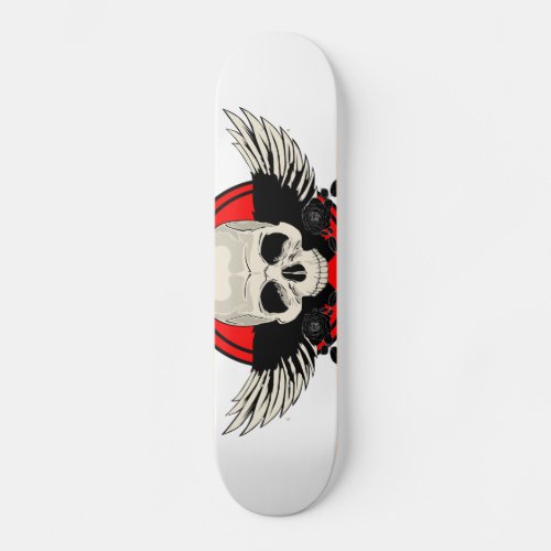 Wing Skull _ RED Skateboard Deck