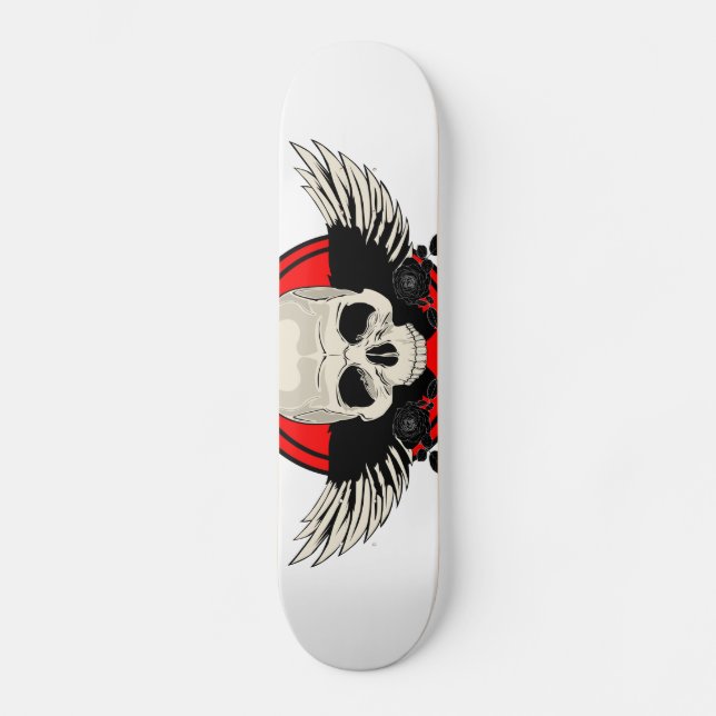 Wing Skull - RED Skateboard Deck (Front)