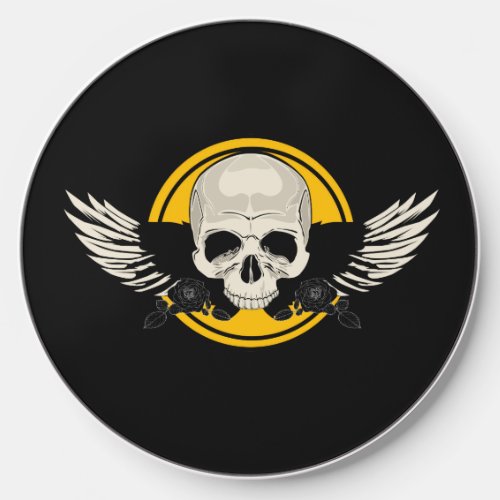 Wing Skull _ Yellow Wireless Charger
