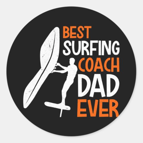 Wing Surf Coach Wing Foiling Dad Papa Wing Foil  Classic Round Sticker