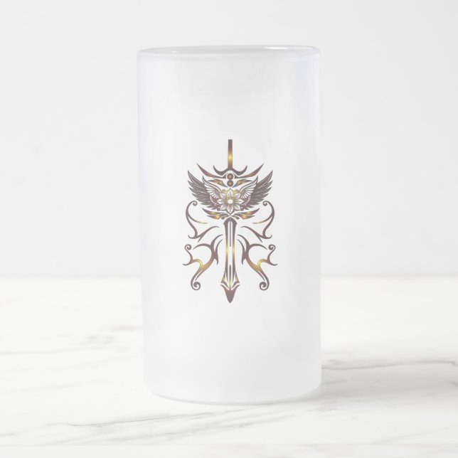 Wing Sword Beer Glass Frosted Glass Beer Mug (Center)