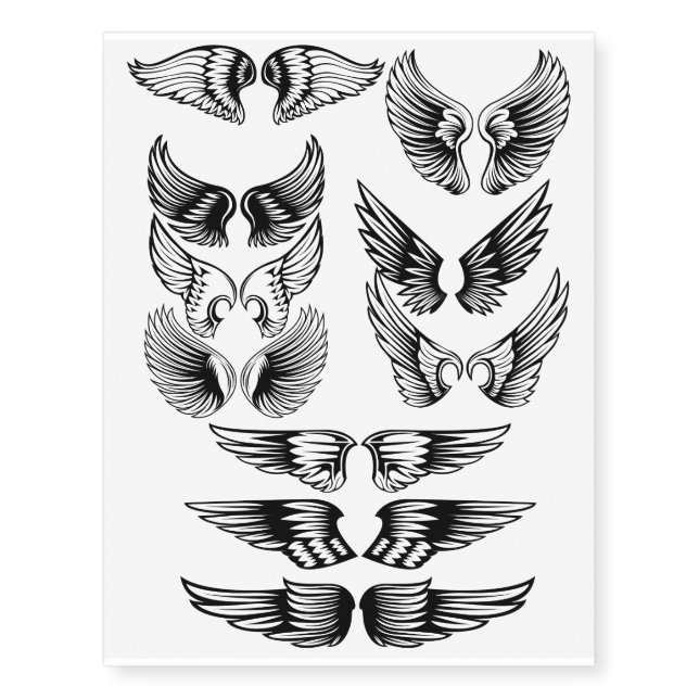 Wing Tattoos Temporary Body Art (Front)