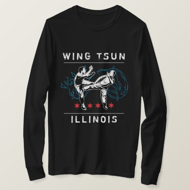 Wing Tsun Illinois - Horizontal Line T-Shirt (Design Front)
