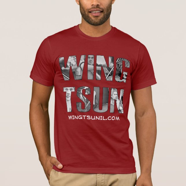 Wing Tsun Illinois Red Tee with comic book fill in (Front)