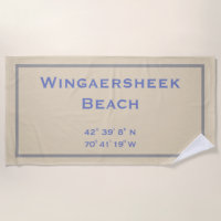 Wingaersheek Beach Longitude/Latitude Beach Towel