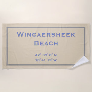 Wingaersheek Beach Longitude/Latitude Beach Towel