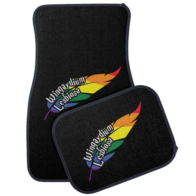 Wingaydium Lesbiosa – Funny LGBTQ+ Magic Pun Car Floor Mat (Set)