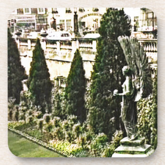 Winged Angel Statue Bath England 1986 snap-11737a Beverage Coaster
