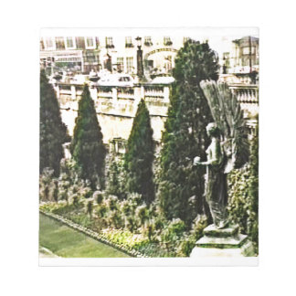 Winged Angel Statue Bath England 1986 snap-11737a Notepad