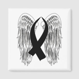 Winged Awareness Ribbon (Black) Magnet