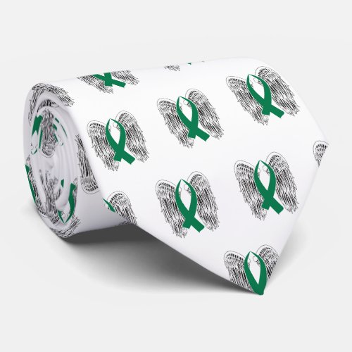 Winged Awareness Ribbon Green Neck Tie