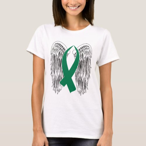 Winged Awareness Ribbon Green T_Shirt