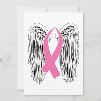 Winged Awareness Ribbon (Pink) Holiday Card
