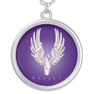 Winged Ballet (Dance) Silver Plated Necklace