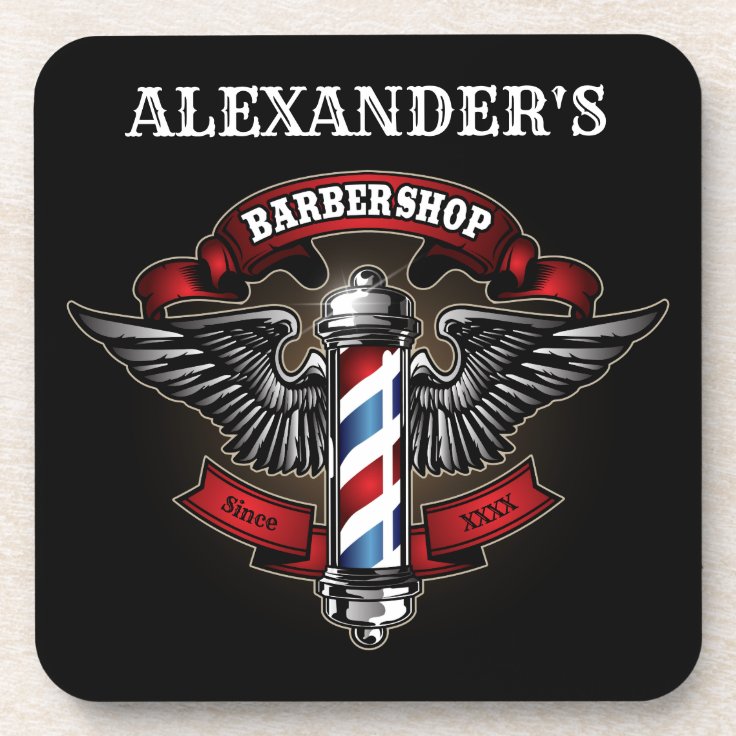 Winged Barber Pole Coaster Zazzle