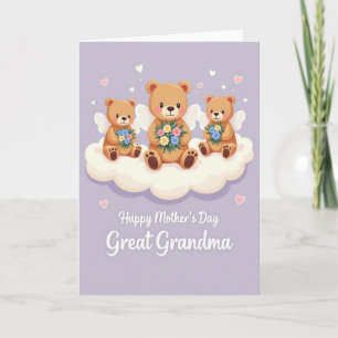 Winged Bear Mothers Day Card