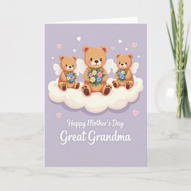 Winged Bear Mothers Day Card (Front)