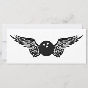 winged bowling ball invitation