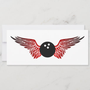 winged bowling ball invitation