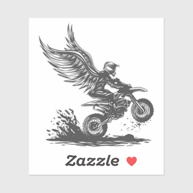 Winged Dirt Bike Rider – Fantasy Motorcycle Sticke Sticker (Sheet)