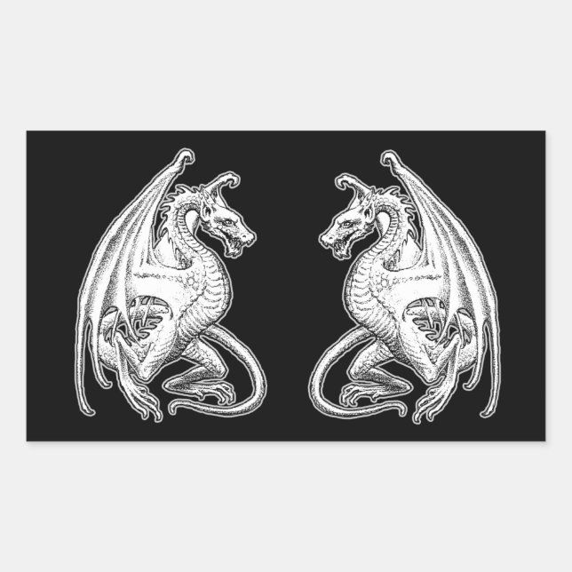 Winged Dragon Rectangular Sticker (Front)