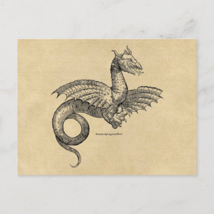 Winged Dragon Sepia Postcard